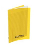 Photo Cahier Séyès / Grands carreaux Jaune - Polypro - 96 pages - 240 x 320 mm CONQUERANT :