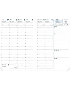 Recharge pour agenda scolaire 2025 - Universitaire - 100 x 150 mm QUO VADIS intérieur