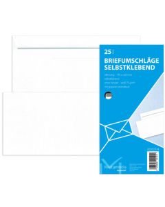 Photo Enveloppes autocollantes sans fenêtre - 110 x 220 mm - 72 g : MAIL MEDIA Paquet de 25 (22191/0)