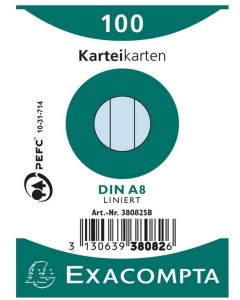 Fiches Bristol lignées sous film - 105 x 148 mm - Blanc EXACOMPTA Lot de 100